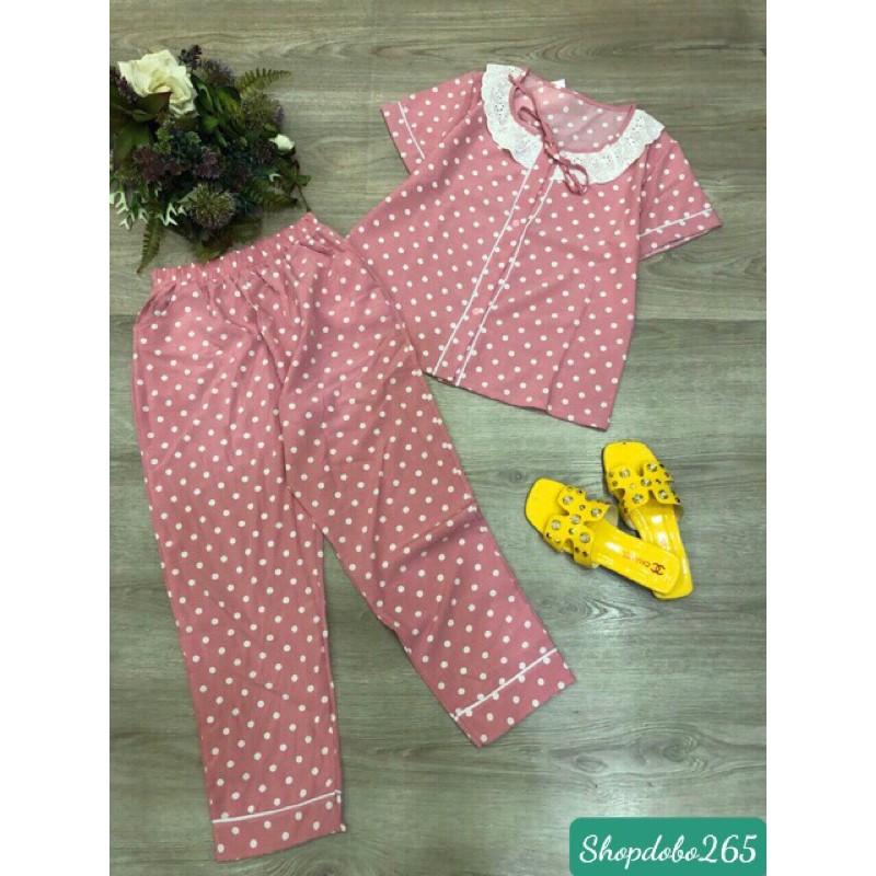 Đồ bộ nữ,đồ ngủ,đồ bộ mặc nhà,đồ bộ pijama vải lụa cổ ren viền thời trang.