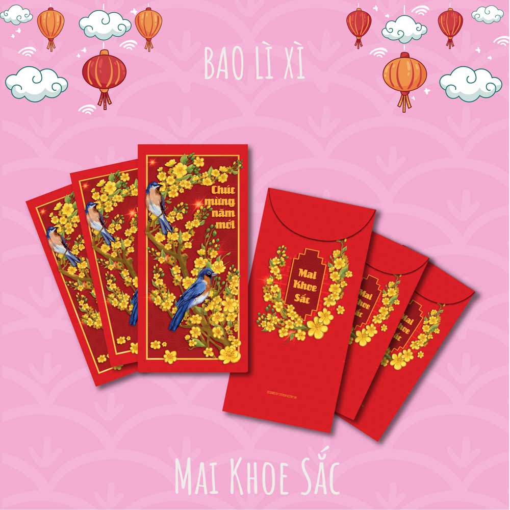 Set 6 bao lì xì - Mai Khoe Sắc