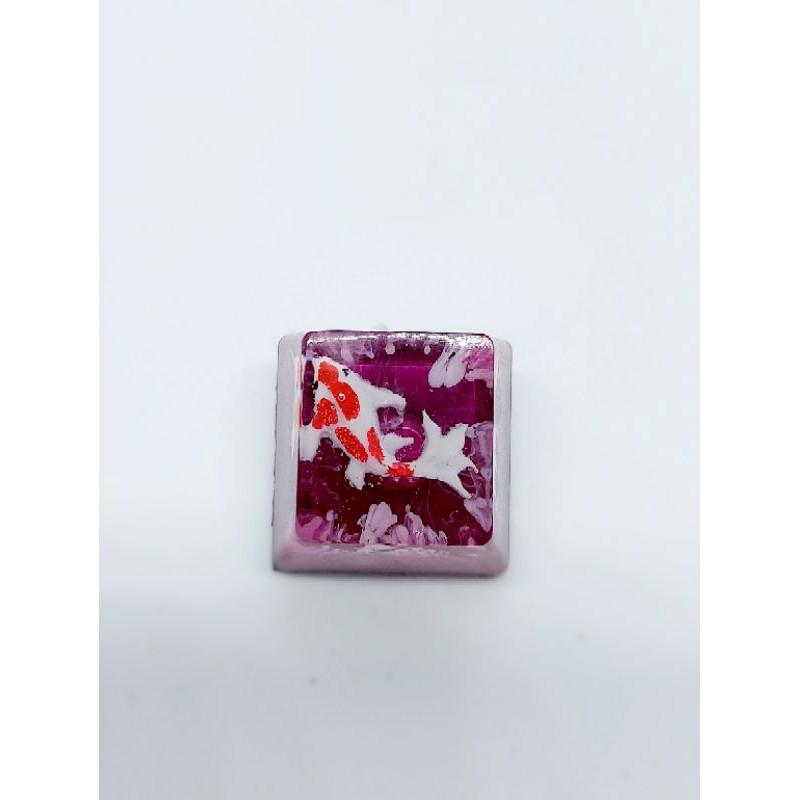 Keycap cá koi tone đỏ đô trang trí bàn phím cơ gaming