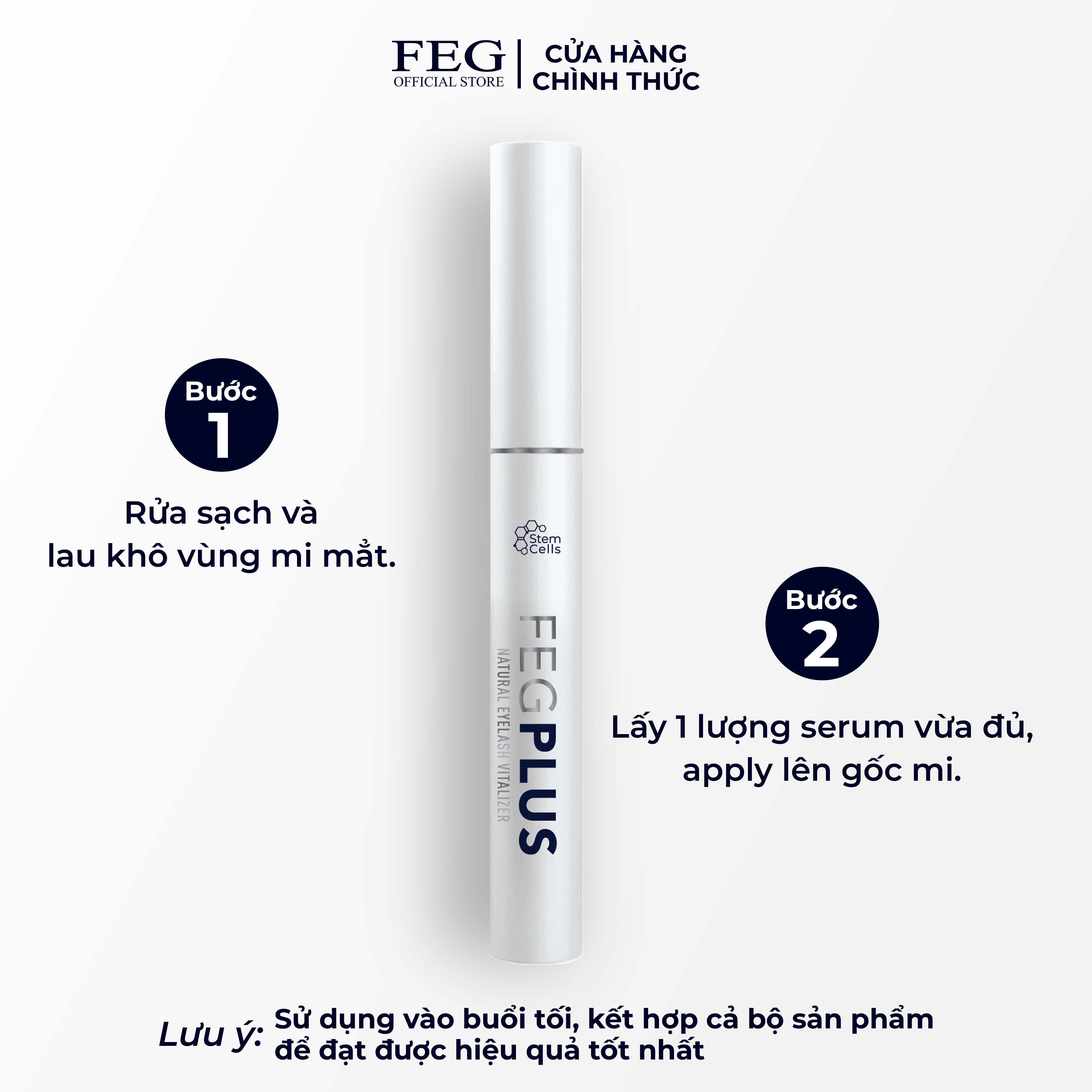 Dưỡng mi tế bào gốc FEG Plus Stem Cells ban ngày - Dài mi sau 14 ngày, không chứa Prostaglandins gây thâm mắt (5ml)