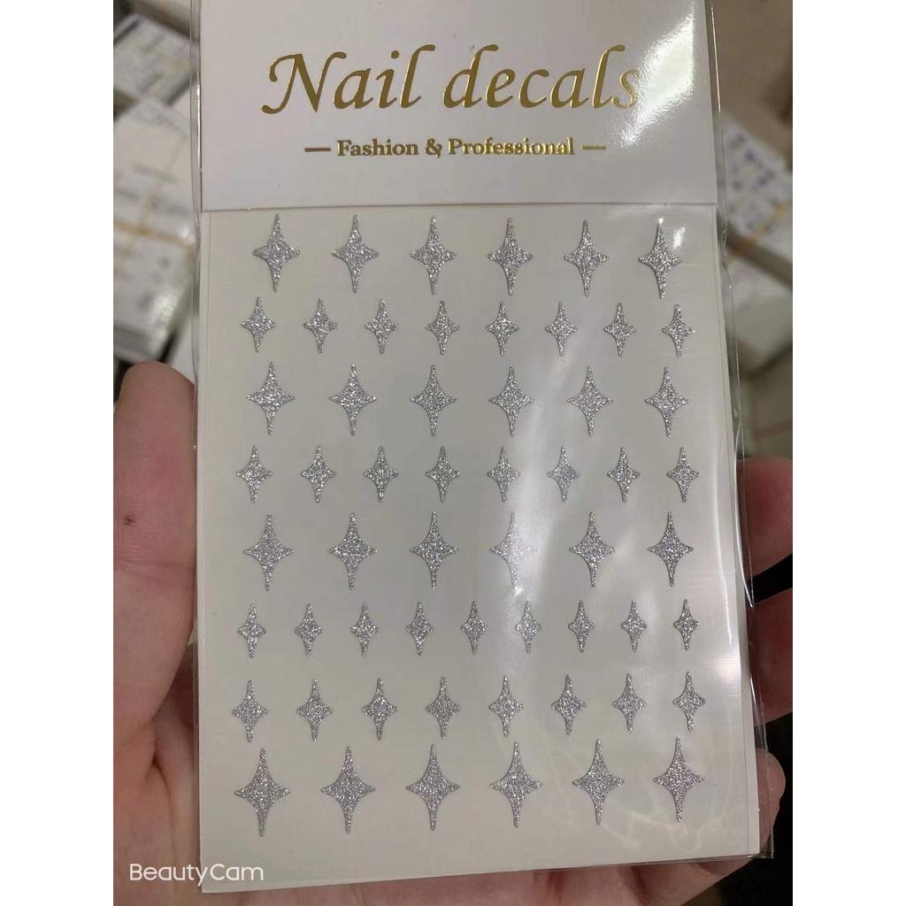 Sticker trang trí nail lấp lánh mã mới