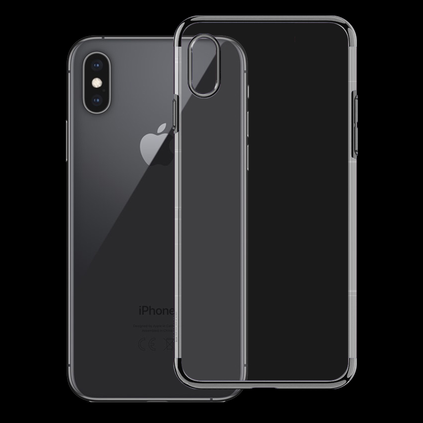 Ốp lưng cho Iphone XS Max - Silicone dẻo viền mạ màu ánh kim - Hàng Chính Hãng