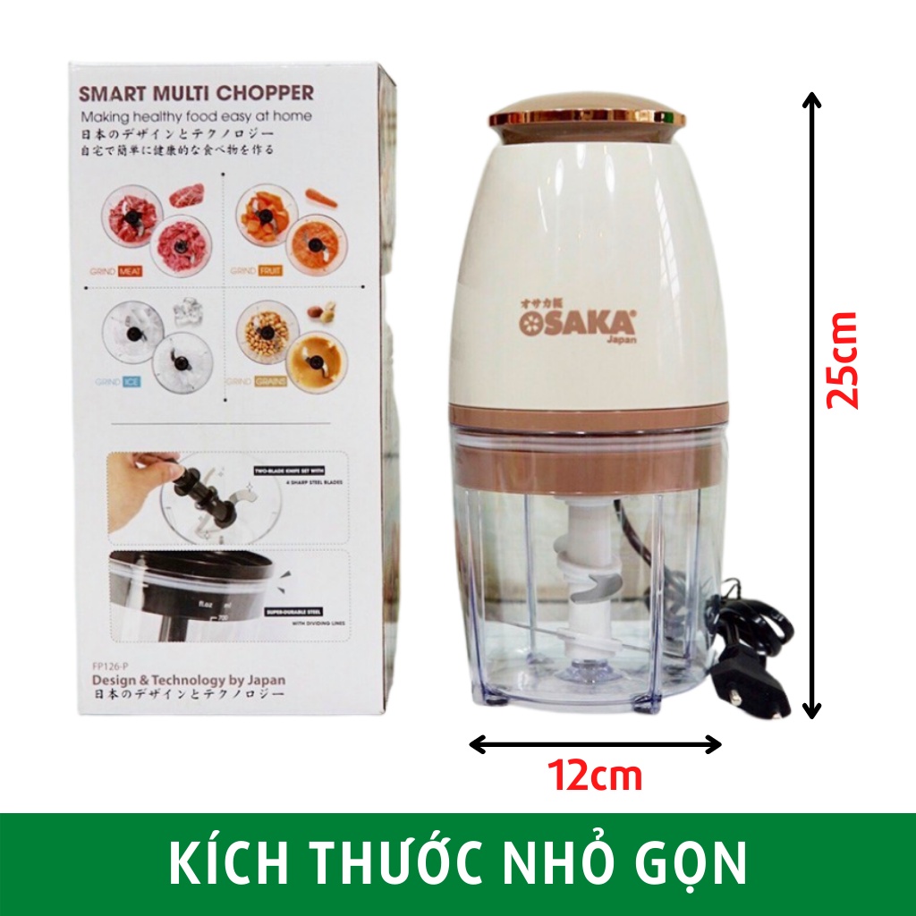 Máy xay Osaka Japan Model Mới, Máy Xay Sinh Tố Cầm Tay Mini Đa Năng 350W HOT, Máy Xay Thịt Xay Đá