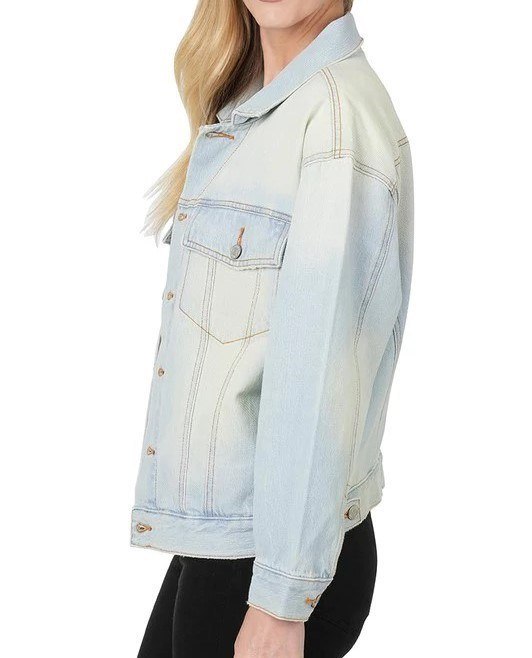 Khoác jeans Oversize Denim jacket dành cho Nữ Chất jeans mềm mại, dày dặn, co giãn nhẹ. Form oversize cá tính