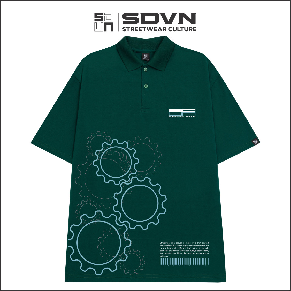 Áo Thun POLO Unisex Form Rộng - Brand Chính Hãng SDVN - GEARS