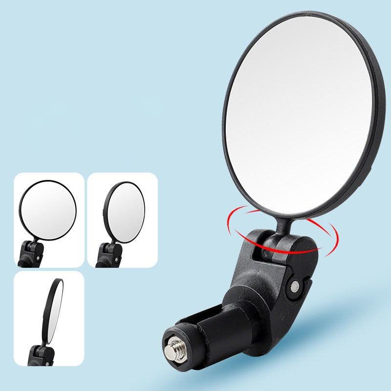 Bicycle Motorcycle Folding Rearview Mirror 360 Rotation Wide Angle Handlebar Mount Adjustable Bike Riding Back Convex Mirror