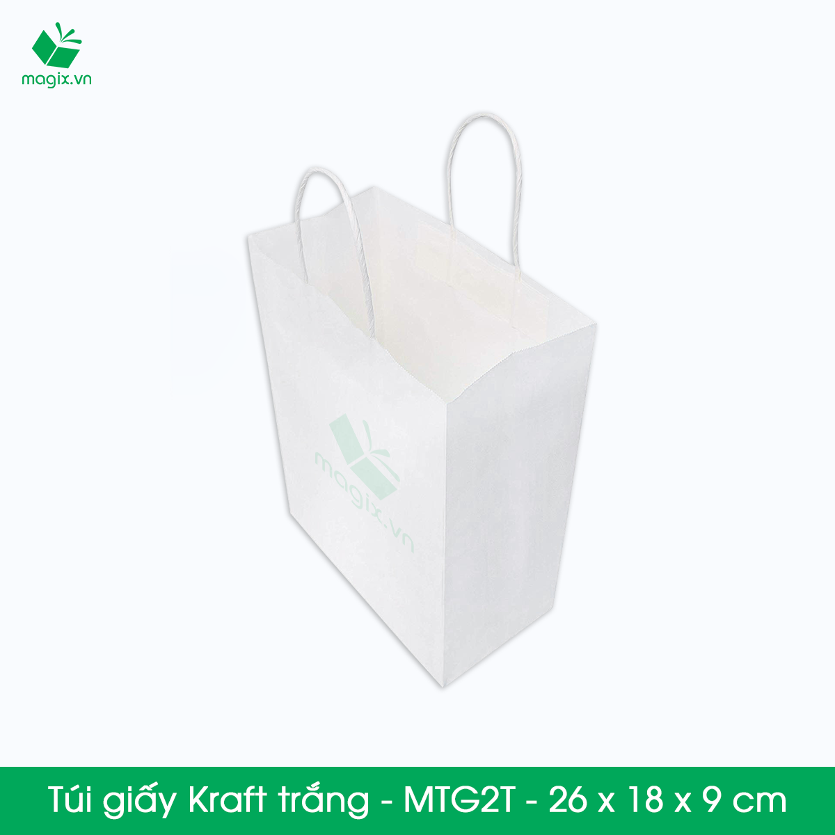 MTG2 MTG2T - 26x18x9 cm - Combo 25 túi giấy Kraft Nhật cao cấp