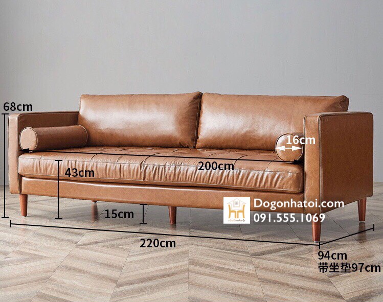 Sofa Da Cao Cấp Nhập Khẩu Phòng Khách Đẹp SF401 - Đồ Gỗ Nhà Tôi