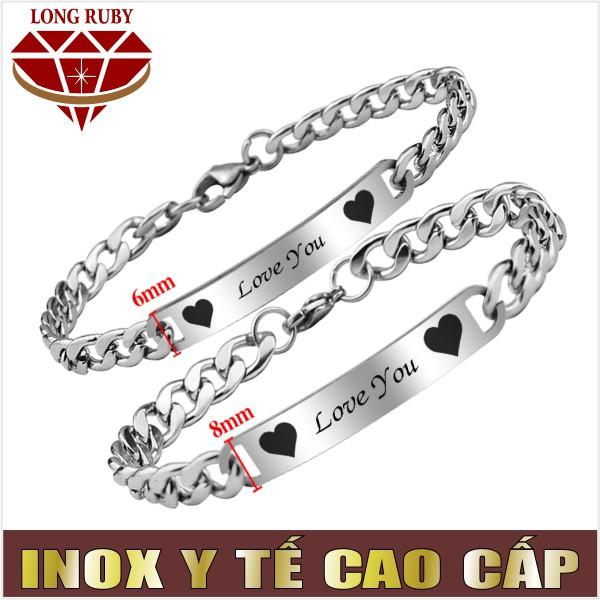 VÒNG TAY ĐÔI YÊU NHAU XINH | LẮC TAY CẶP INOX Chữ LOVE YOU