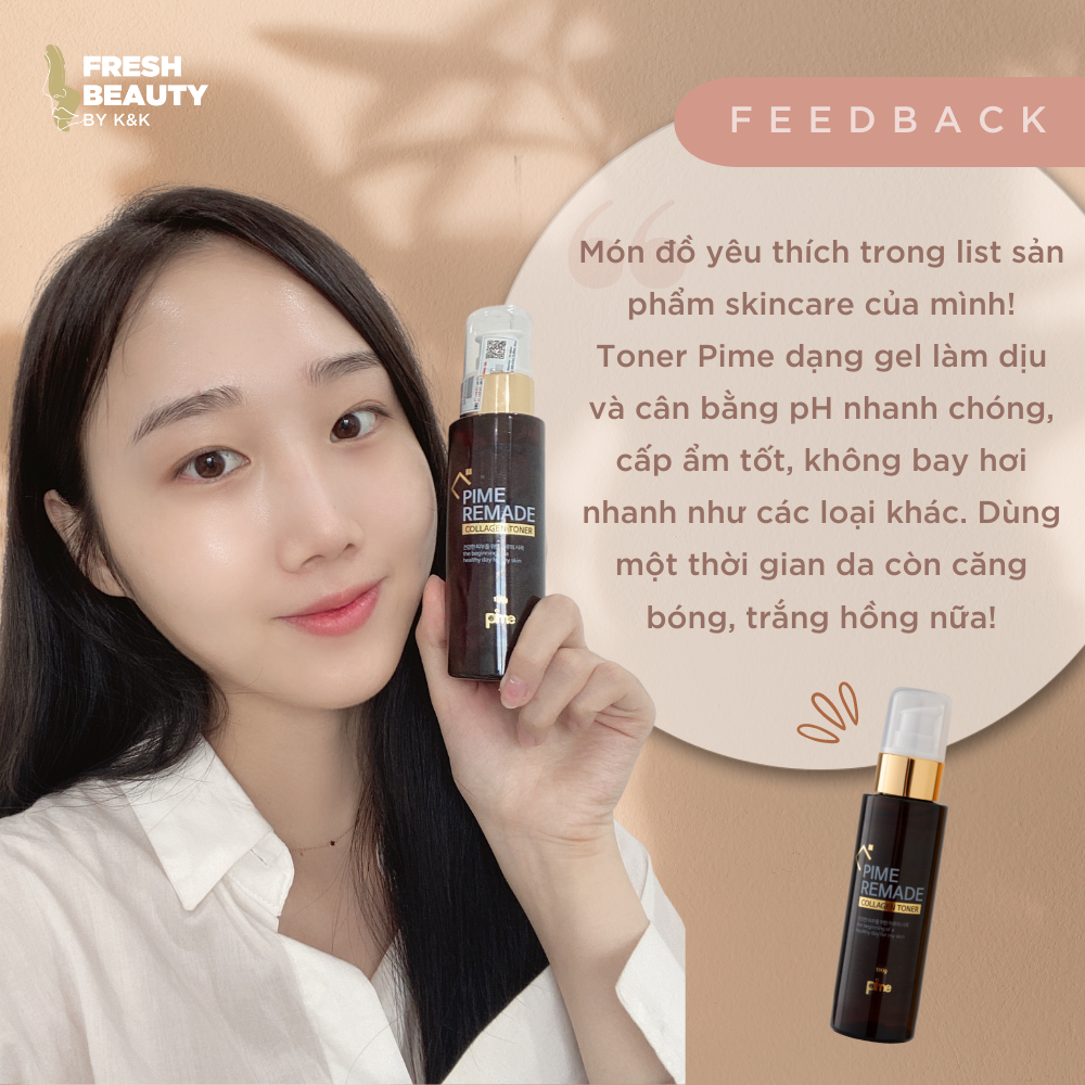 Nước hoa hồng Pime Remade Collagen Toner 100g tái tạo, làm sáng da, giảm mụn