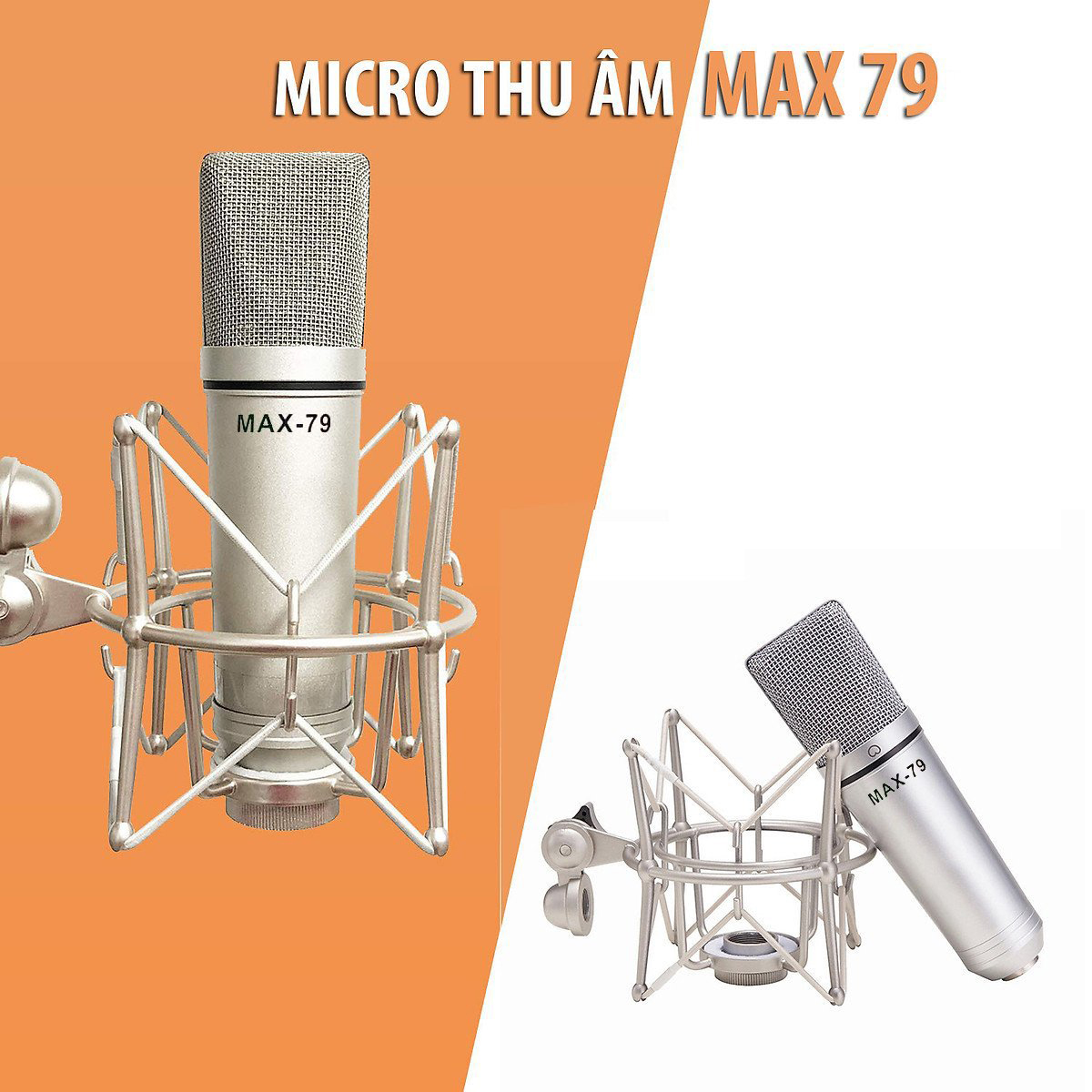 Micro thu âm cao cấp MAX 79 - Mic thu âm hát karaoke online chuyên nghiệp - Chống hú, chống nhiễu, hút âm cực tốt - Hàng chính hãng