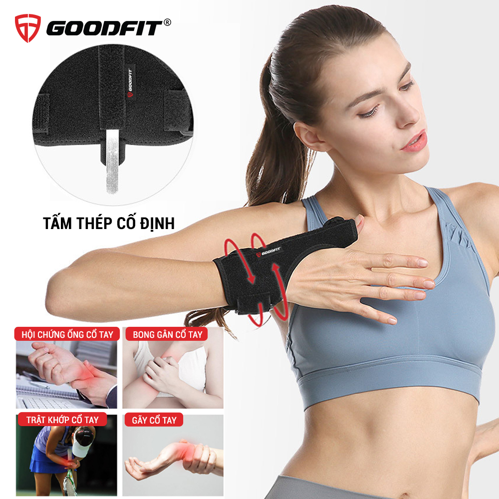 Băng nẹp ngón tay cái bảo vệ, hỗ trợ bong gân GoodFit GF305W nẹp cố định cổ tay thoáng khí