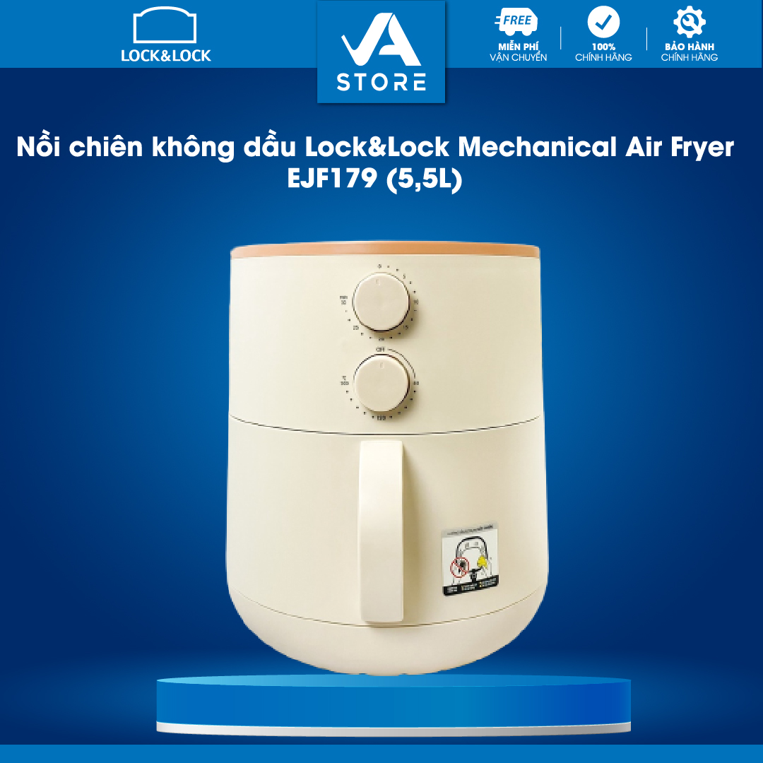 Nồi chiên không dầu Lock&Lock Mechanical Air Fryer EJF179 - Hàng Chính Hãng