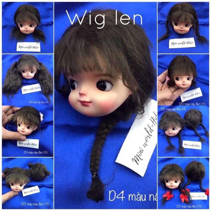 Wig len Tóc giả dành cho búp bê BJD Size 1/6 mong ming meng handmade.