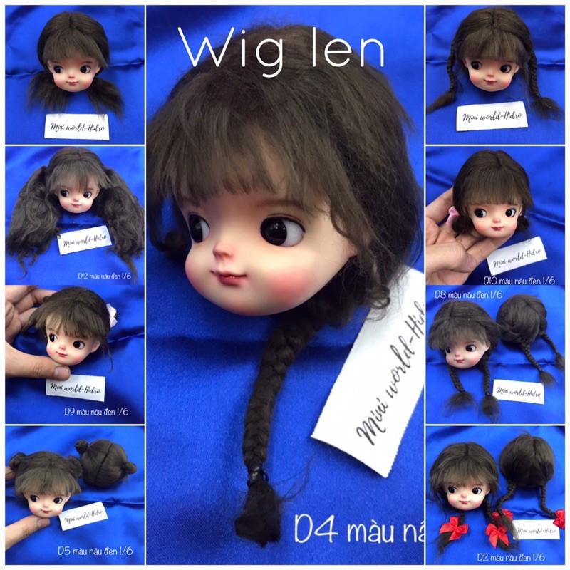 Wig len Tóc giả dành cho búp bê BJD Size 1/6 mong ming meng handmade