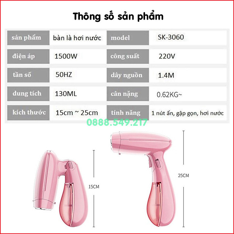 Bàn ủi hơi nước.Bàn là hơi nước cầm tay hàng chuẩn loại 1