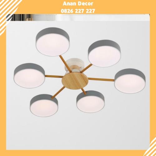 Đèn chùm hiện đại ốp trần 6 bóng trang trí bàn ăn, phòng ngủ 8056/6