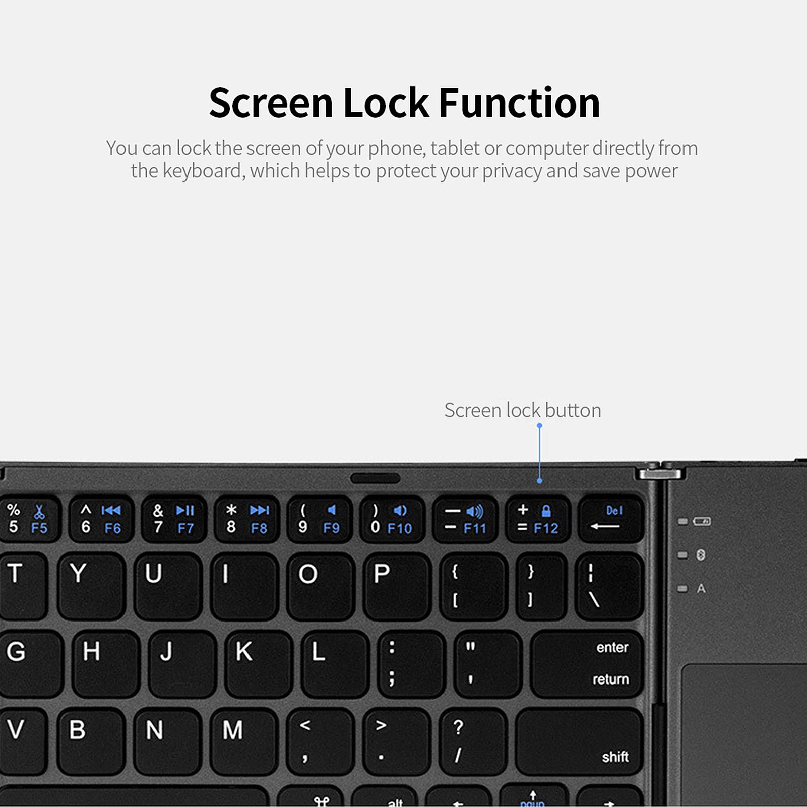 Bàn phím BT không dây siêu mỏng di động với Touchpad cho Windows / Android / iOS Silver