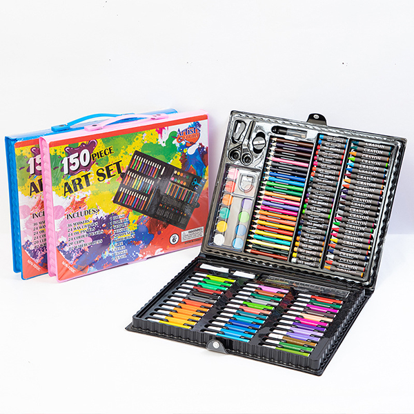 Hộp màu 150 chi tiết cho bé tập tô, Bộ màu vẽ đa năng 150 món giá tốt