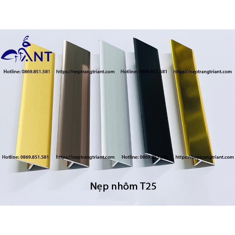Nẹp nhôm T25 trơn,nẹp sàn gỗ, nẹp PVC, nẹp chữ T nhôm trang Trí,thanh dài 2m7, dễ thi công hàng dày 1li