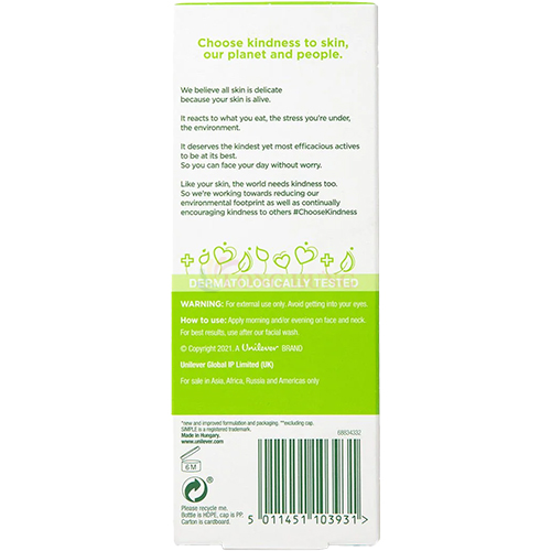 Sữa dưỡng ẩm Simple Hydrating Light Moisturiser giúp cấp ẩm cho da (125ml) - Hàng chính hãng
