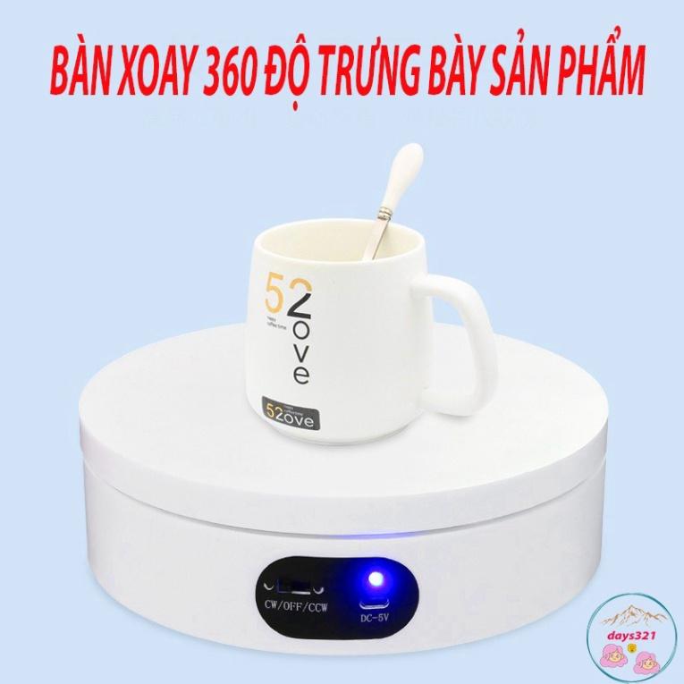 Đế xoay, bàn xoay bày bán chụp Tấm ảnh cống phẩm xoay 360 độ đủ 2 màu đen, trắng