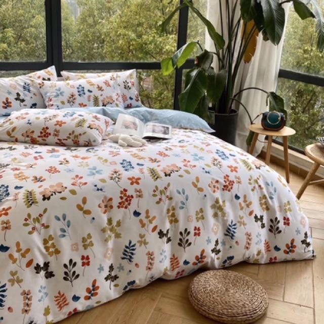 Set Cotton Living Hàng Nhập Khẩu Cao Cấp 4 Món Hoa Nhí
