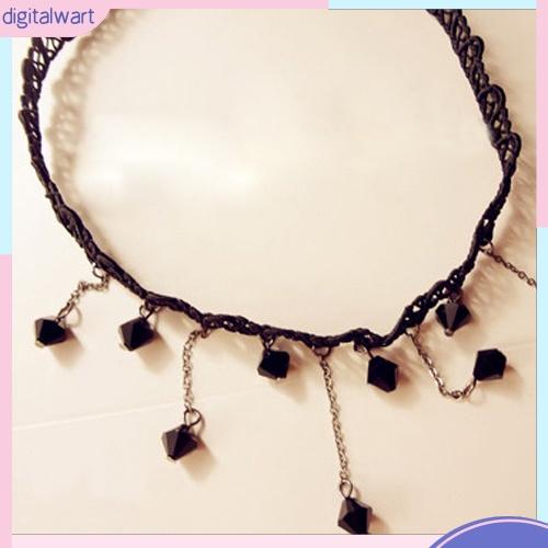Vòng cổ choker phối ren đính đá sành điệu cho nữ
