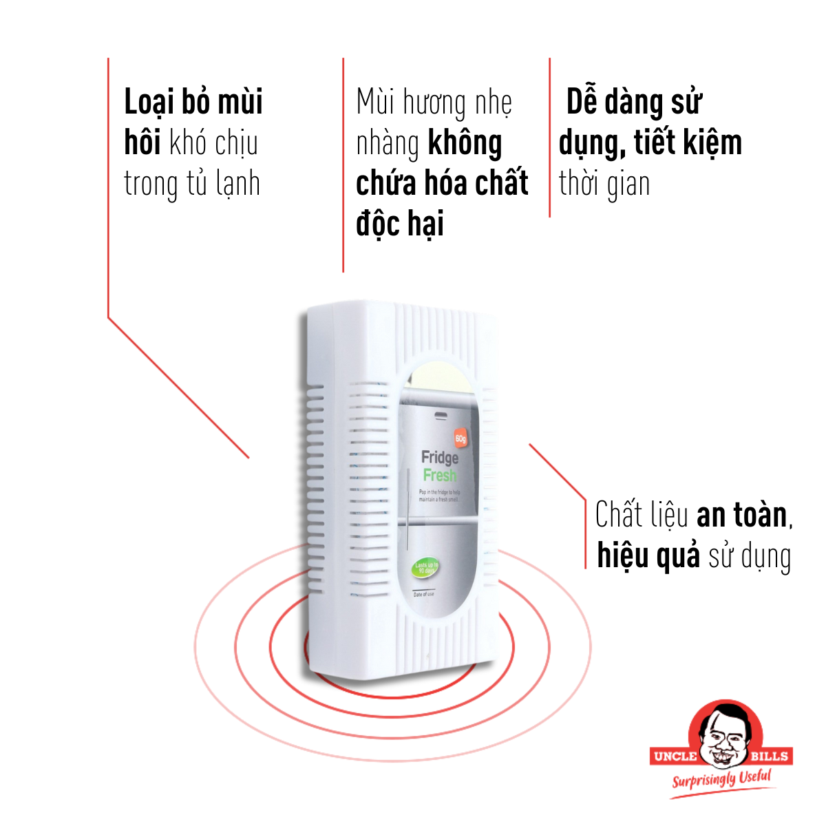 Dụng cụ khử mùi tủ lạnh Uncle Bills BA1081