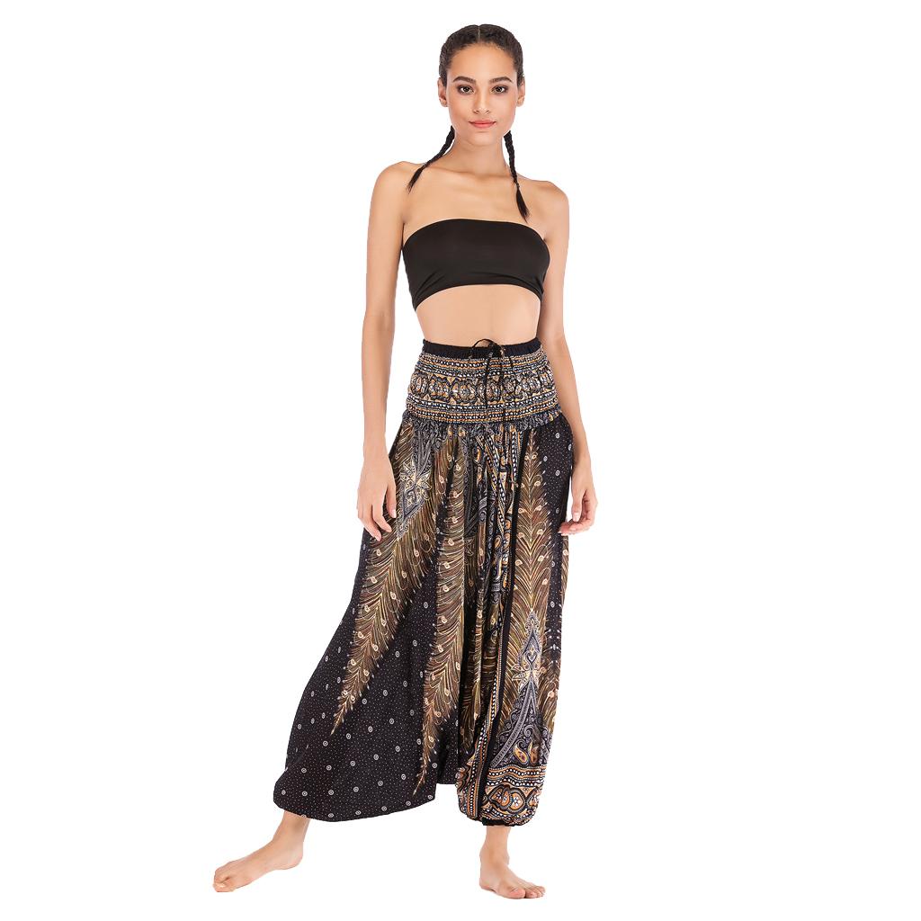 Women Yoga Wide Leg Pants Comfy Harem Pant Floral Print Wide Harem Trouser