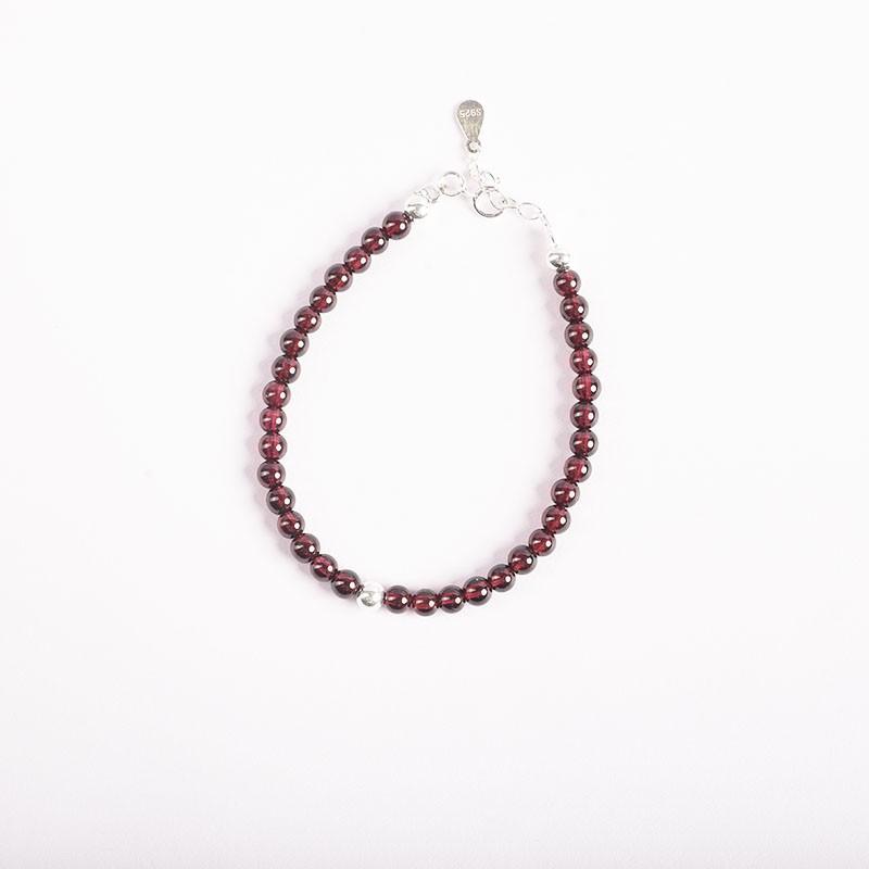 Vòng tay Bạc Mon Lilas Đính Đá Garnet Thời Trang V112109