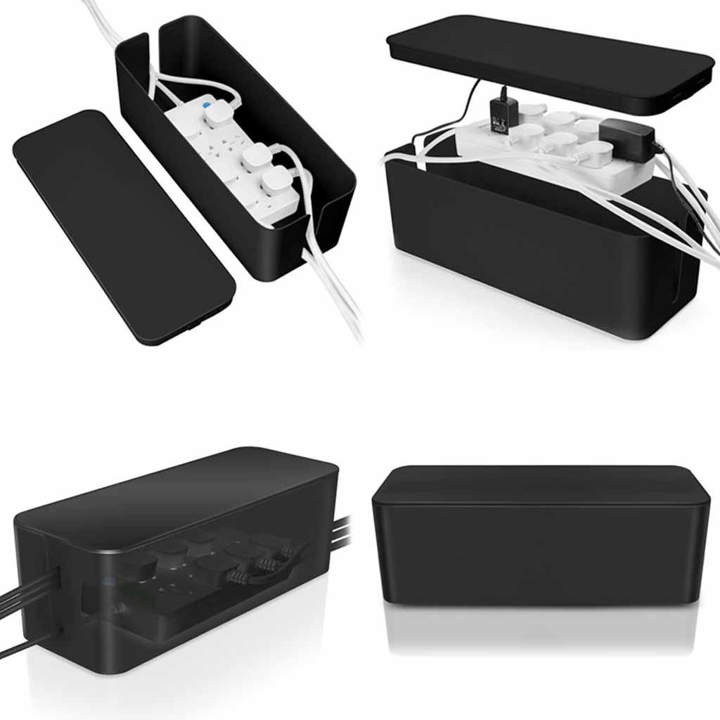 2Pieces Cable Management Box Organizer - 15.7x 6.1x 5.3 inch, Large System to Cover and Hide, Power Strips