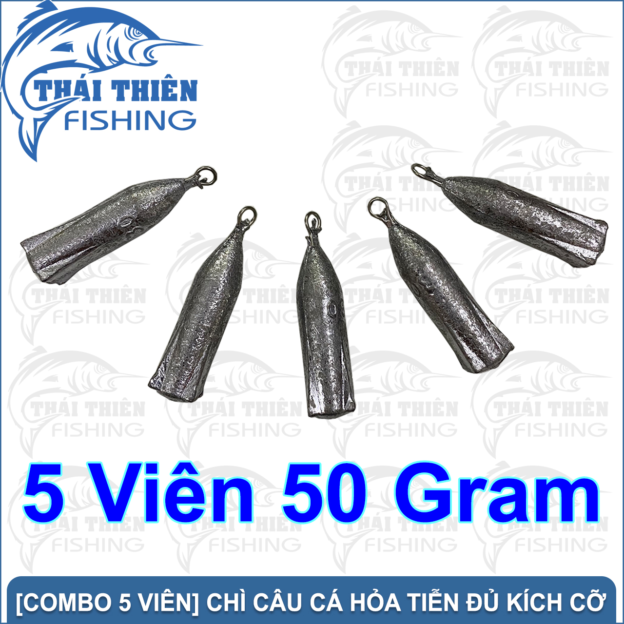 Combo 5 Viên Chì Câu Cá Hỏa Tiễn Có Móc 30g, 50g, 75g, 100g