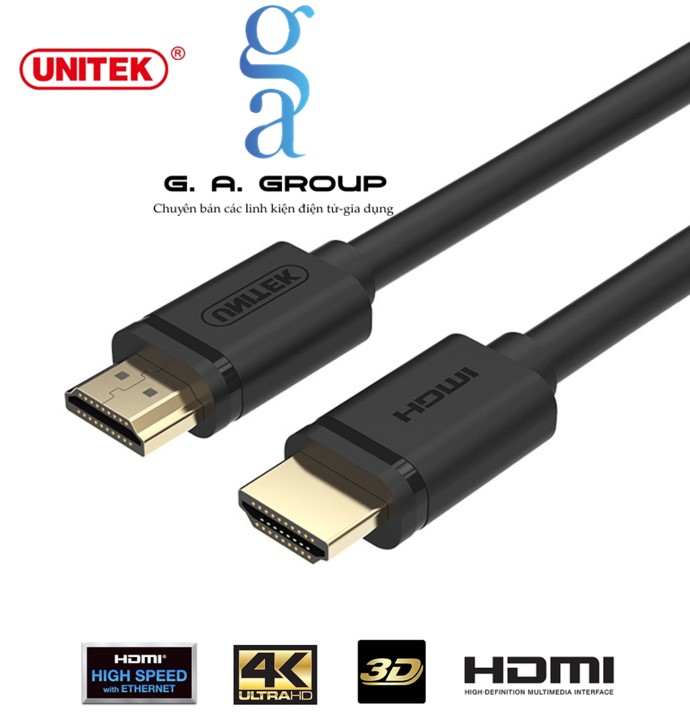 Cáp HDMI Unitek Hỗ Trợ Full HD, 4K bọc bạc chống nhiễu - GA