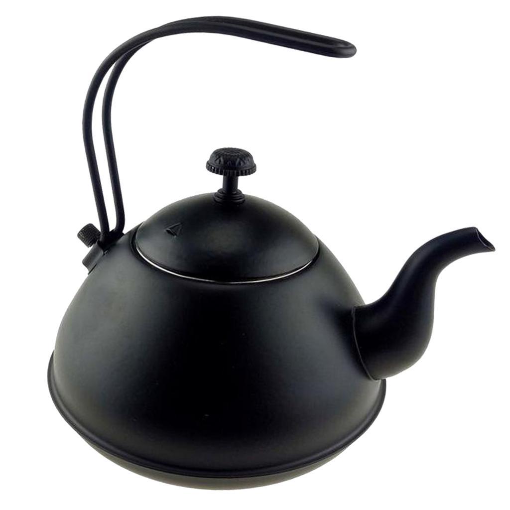 2Pcs 2L Black Stainless Steel Gooseneck Tea Coffee Kettle Camping Teapot