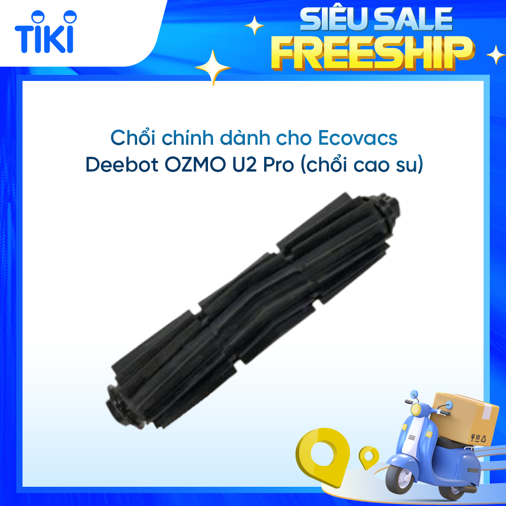 Bộ chổi chính dành cho Ecovacs Deebot OZMO U2 Pro (chổi cao su) - Hàng Chính Hãng