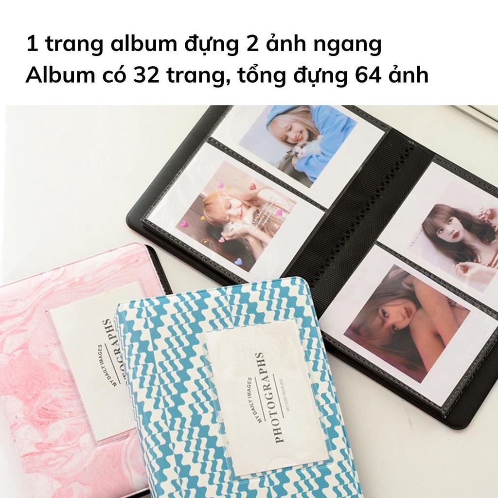 Album ảnh 6x9 mini bìa da sắc màu đựng 64 ảnh và 1 ảnh bìa binder đựng card, lomocard quà tặng Tú Vy Studio