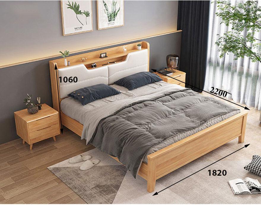 Giường ngủ bằng gỗ hiện đại kiểu dáng sang trọng
