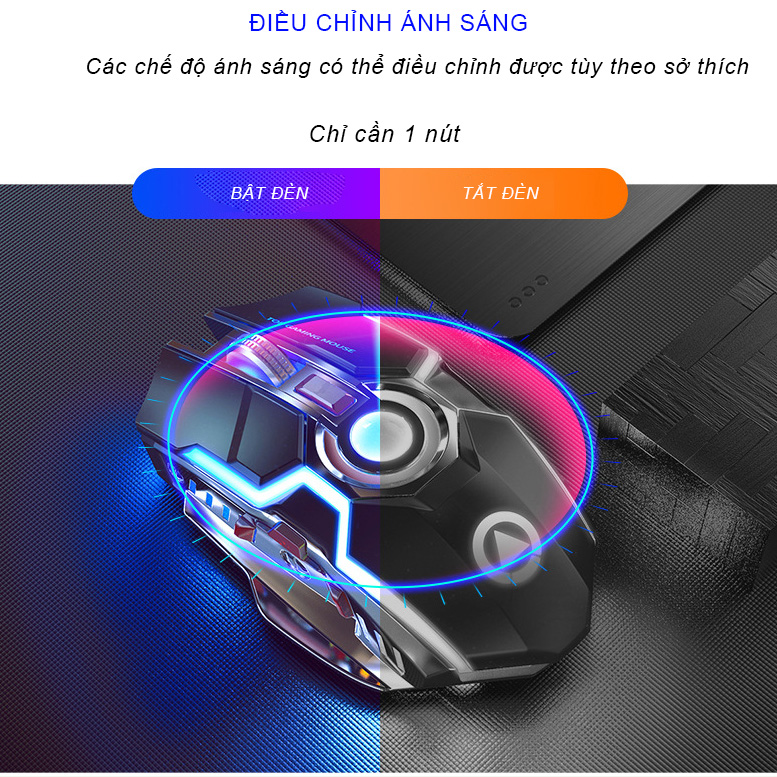 Chuột không dây gaming wireless SIDOTECH S5A chuyên cho game thủ Esport pin trâu LED RGB sạc pin trực tiếp, có chế độ chuột silent, điều chỉnh DPI siêu nhạy cho máy tính laptop - Hàng Chính Hãng