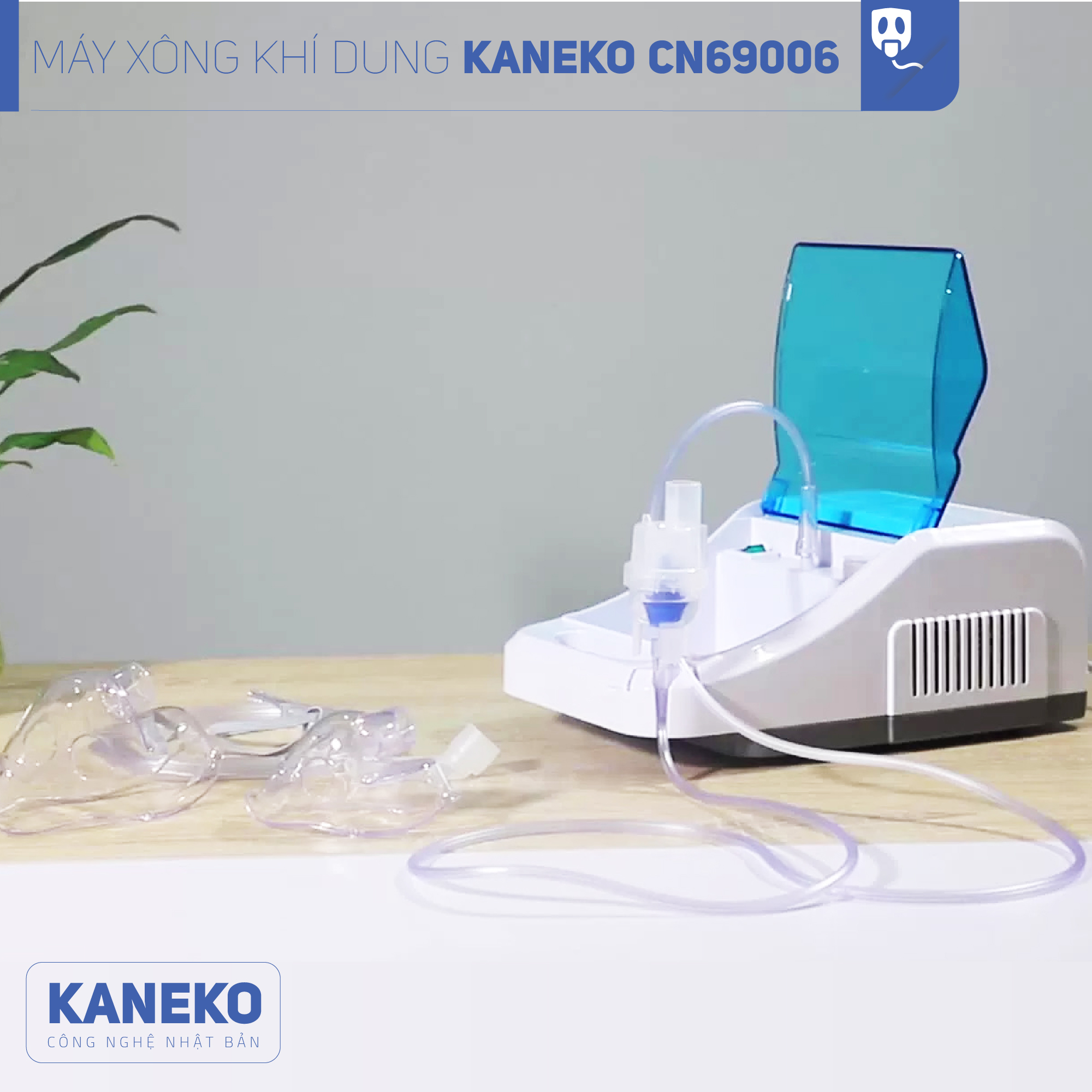 Máy xông khí dung KANEKO CNB69016,Máy xông họng,Máy xông mũi,Máy xông mũi họng,Máy khí dung,Máy xông khí dung công nghệ nhật bản,Máy xông mũi họng khí dung