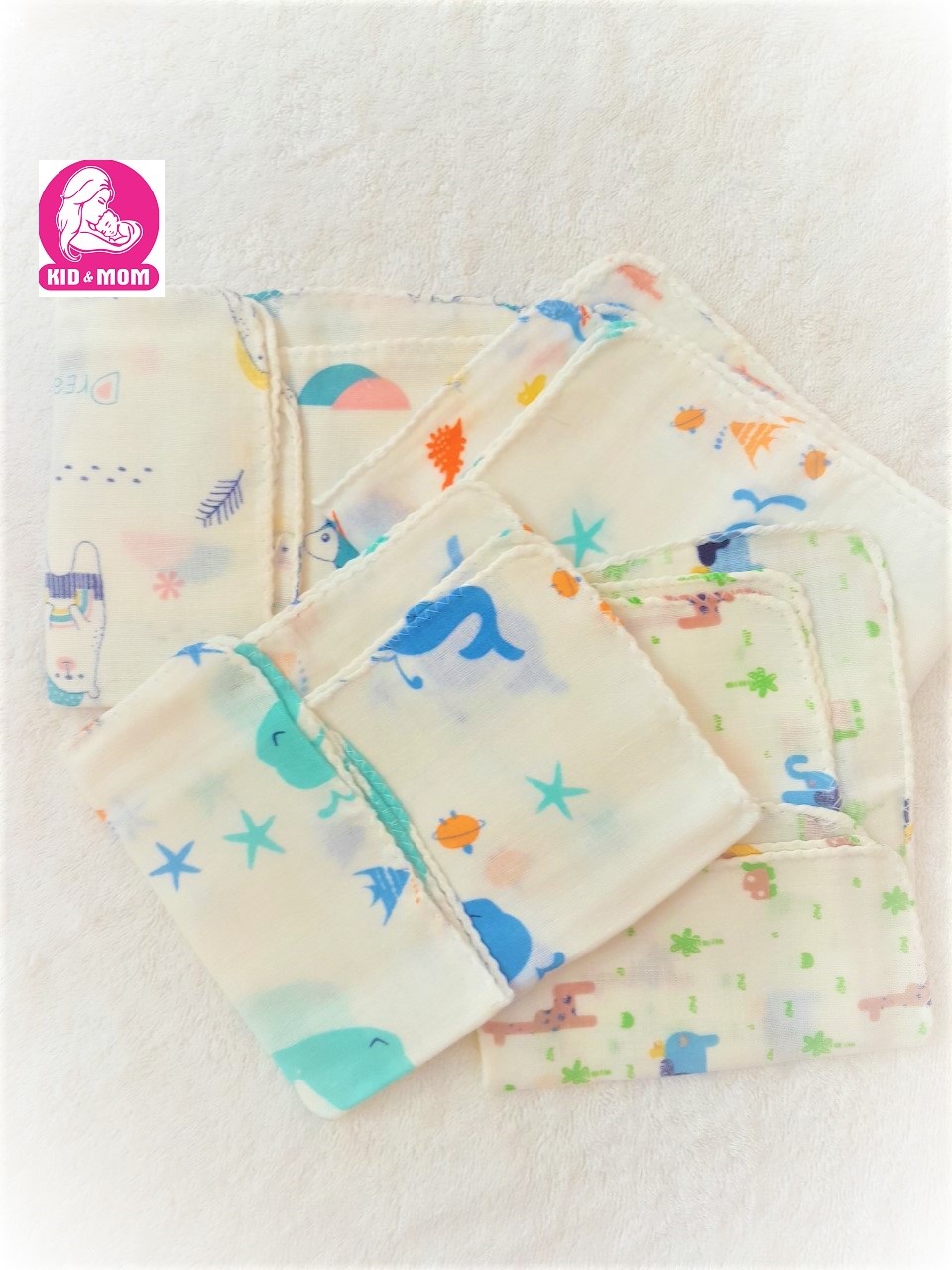 Set 10 Khăn sữa hoa xuất Nhật loại vải cotton mềm 32x32cm loại đẹp