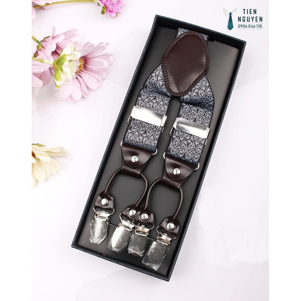 Đai Đeo Quần Nam Chữ Y 6 clip Cao Cấp 3.5Cm Thun 4 Chiều