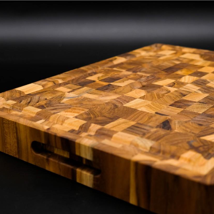 Thớt gỗ teak cao cấp  cỡ nhỏ - KT04 chữ nhật kích thước 38x250x350mm