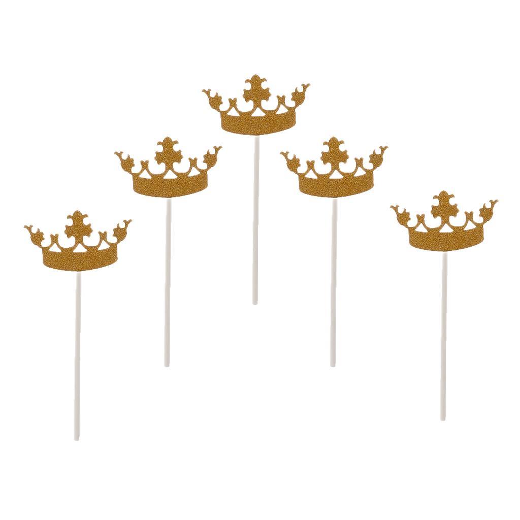 5Pcs Gold Crown Cake Topper Wedding Cake Topper Decoration Special SKCQ001