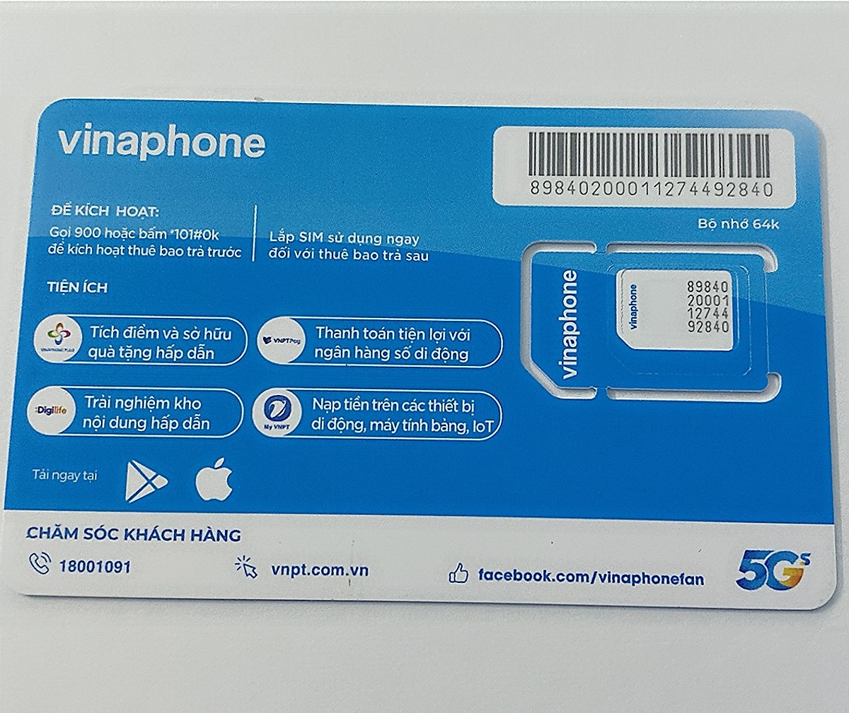 Sim 4G Vinaphone Trọn Gói 12 Tháng 5gbTháng - Hàng Chính Hãng