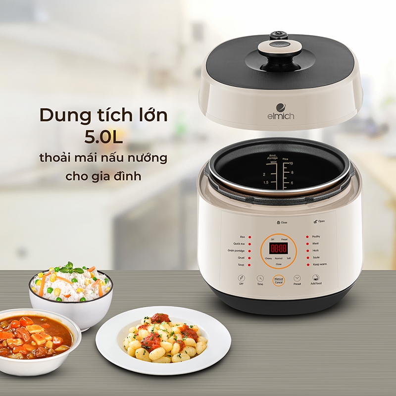 Nồi cơm áp suất đa năng Elmich PCE-1806 (5 Lít) - Hàng chính hãng