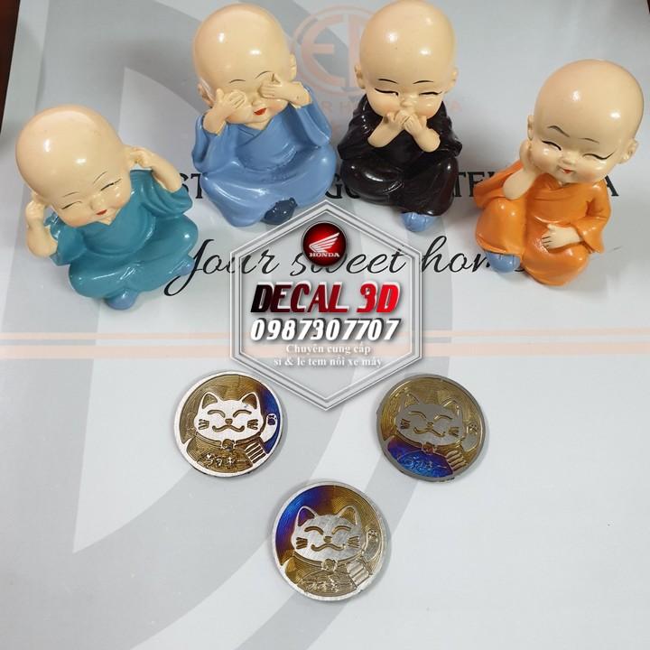 Tem titan mini mèo may mắn trang trí xe máy