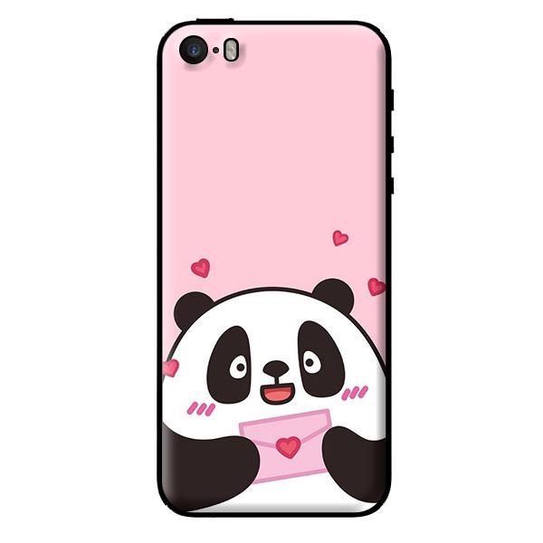 Ốp in cho iPhone 5s Panda Nền Hồng - Hàng chính hãng