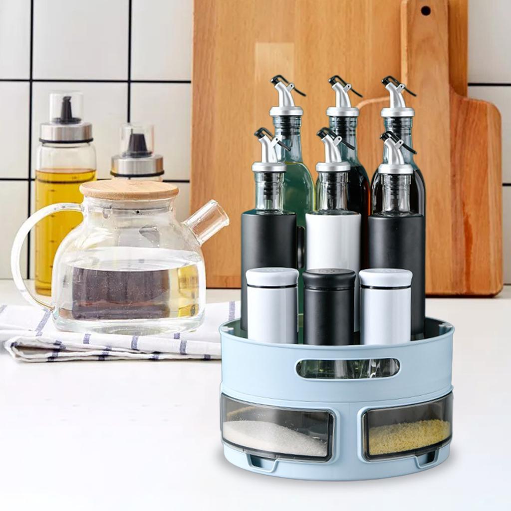 Turntable Rotating Spice Racks Display Stand for Home Kitchen