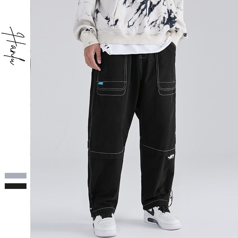 Quần jogger nam túi hộp ống rộng có dây rút bo gấu chất kaki cao cấp mềm mịn C6181